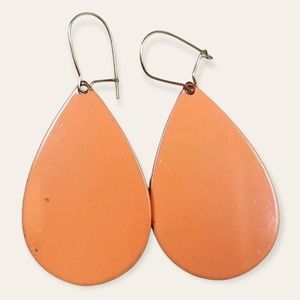 Vintage 1960s Orange Enamel Earrings On Original Store Card Rare